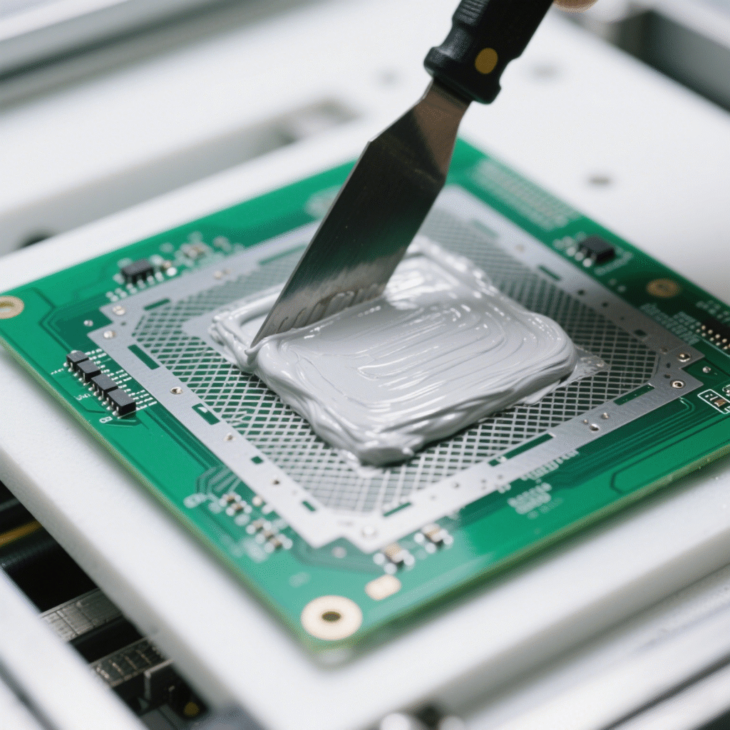 Solder paste application