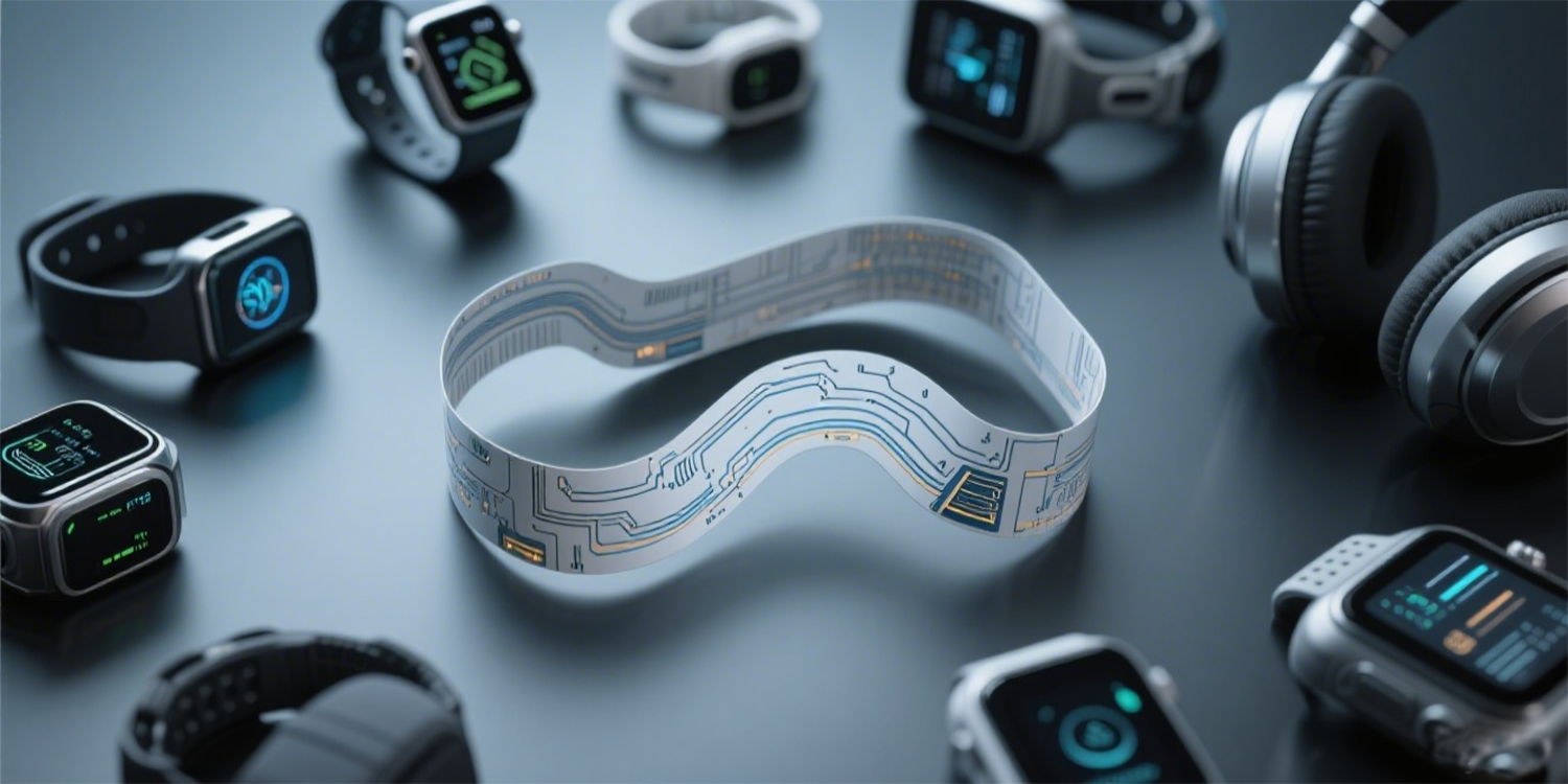 FPC module with microchips and copper traces for wearable applications