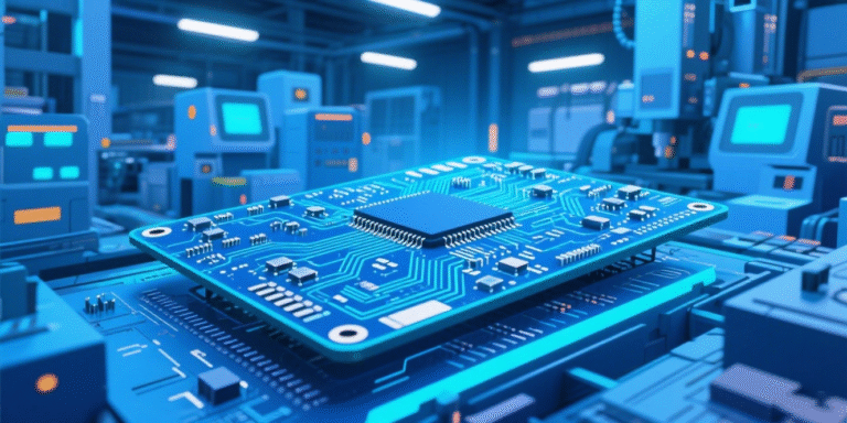 Close-up image of a single printed circuit board assembly (PCBA) showing mounted electronic components and soldered connections.