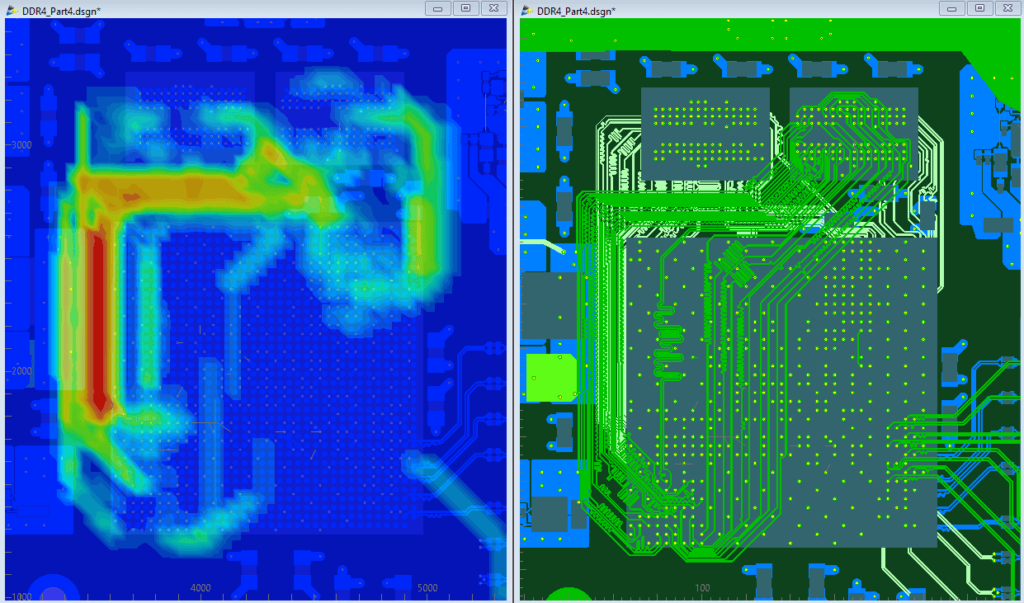 Multi-layer PCB cross-section with enhanced heat dissipation