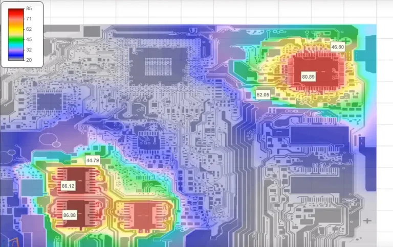 PCB thermal design with copper pours and thermal vias